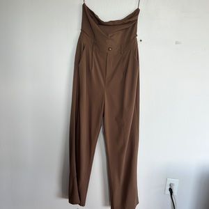 Brown Strapless  LeLis jumpsuit - size medium